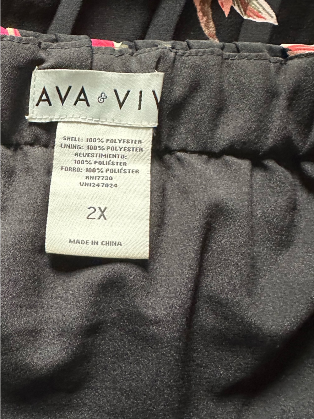 AVA & VIV pleated floral knee length skirt